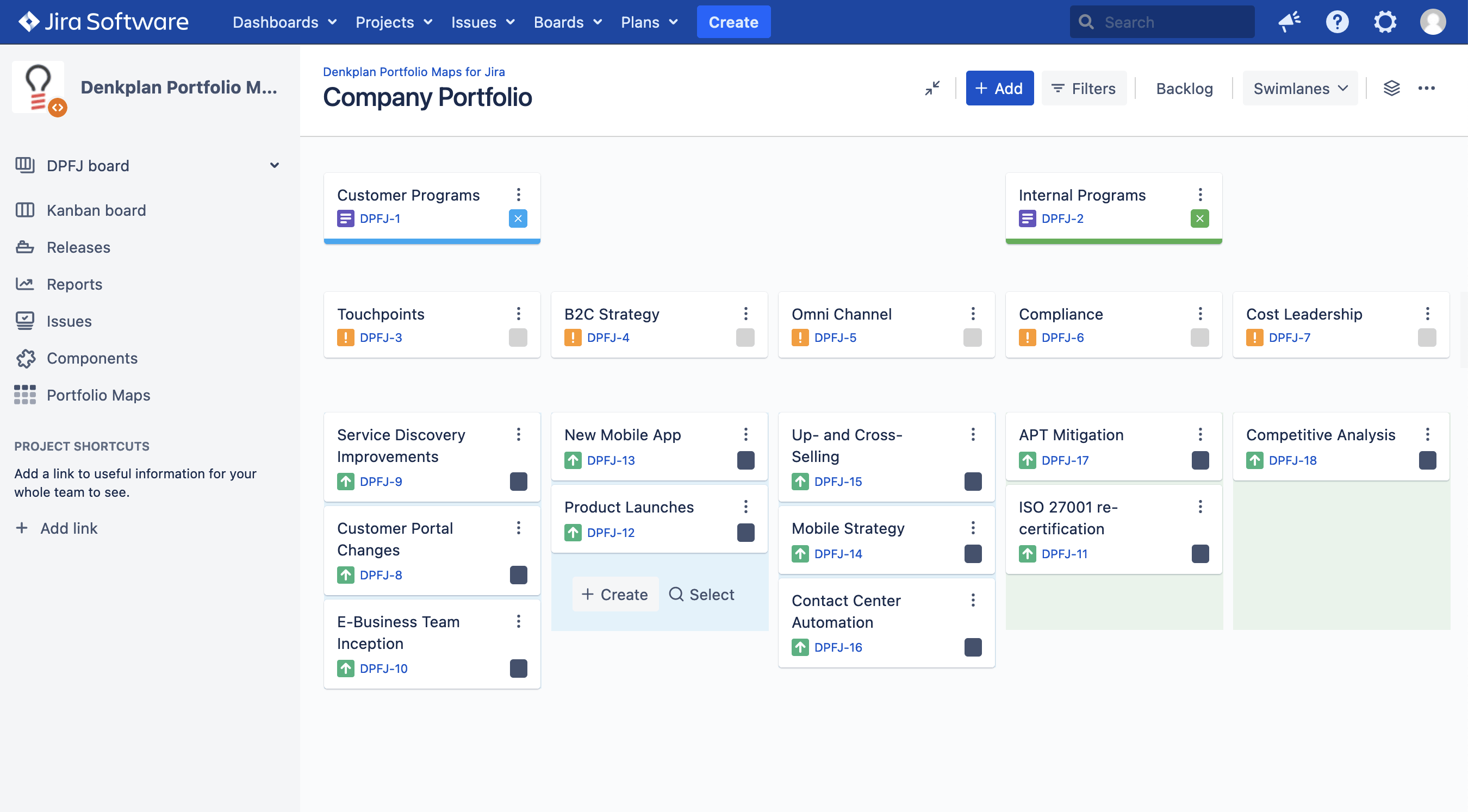 Portfolio Map in Jira Software