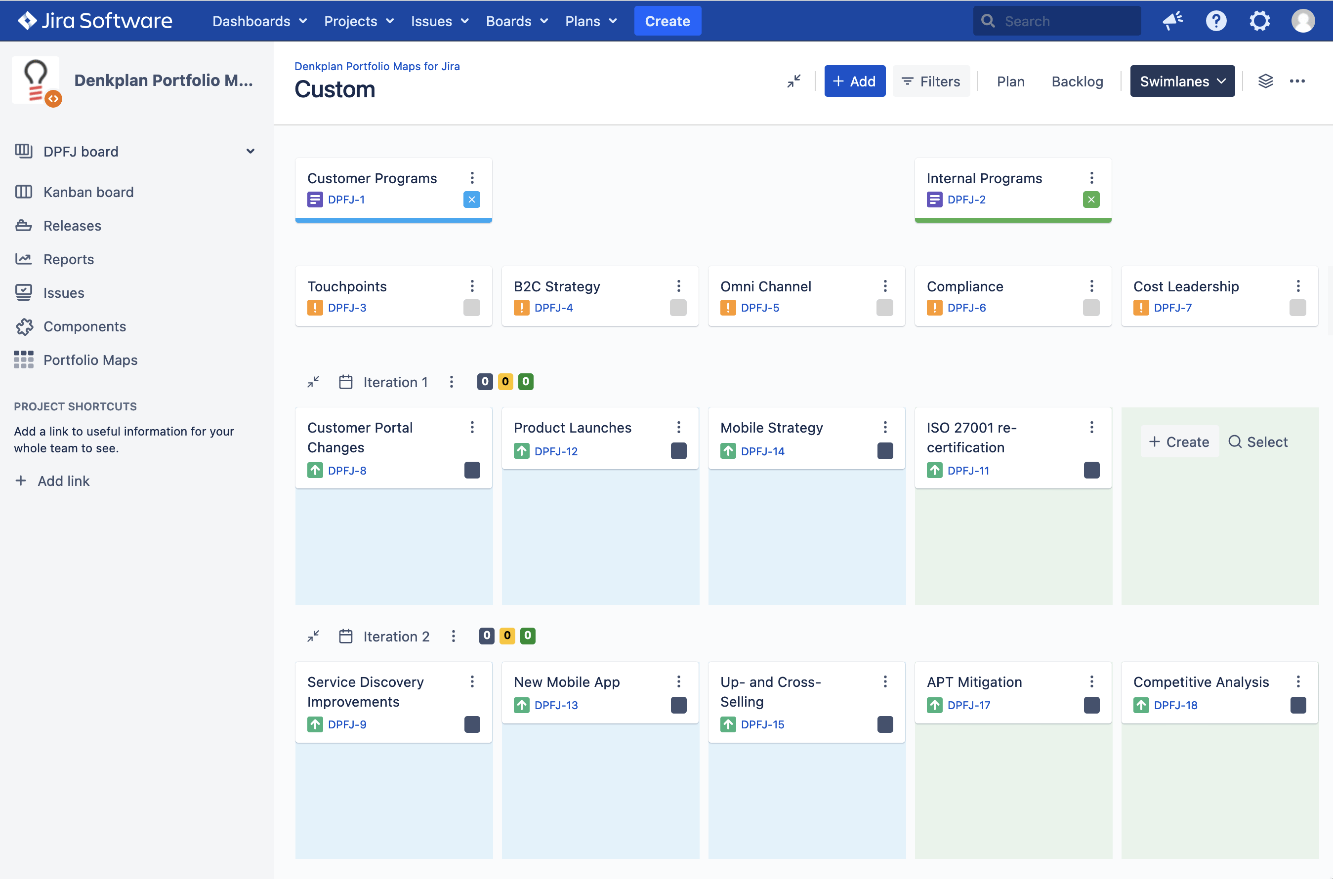 Release Planning with Portfolio Maps for Jira